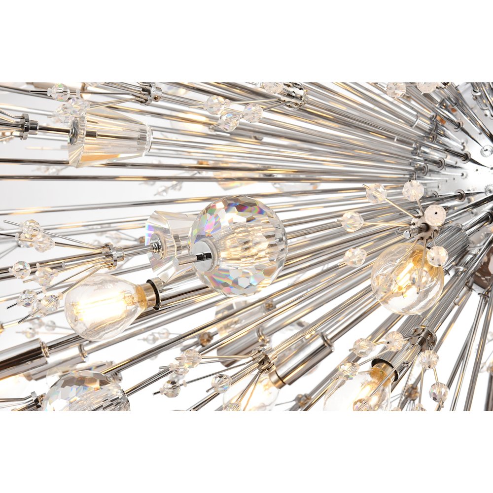 Vera 48 inch crystal starburst oval pendant in chrome. Picture 4