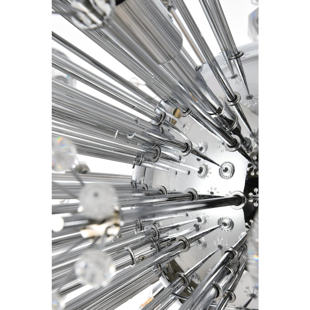 Vera 48 inch crystal starburst oval pendant in chrome. Picture 5