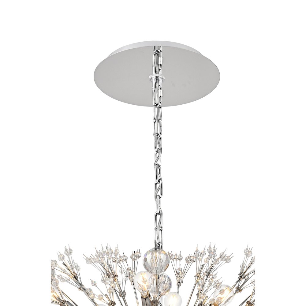 Vera 48 inch crystal starburst oval pendant in chrome. Picture 9