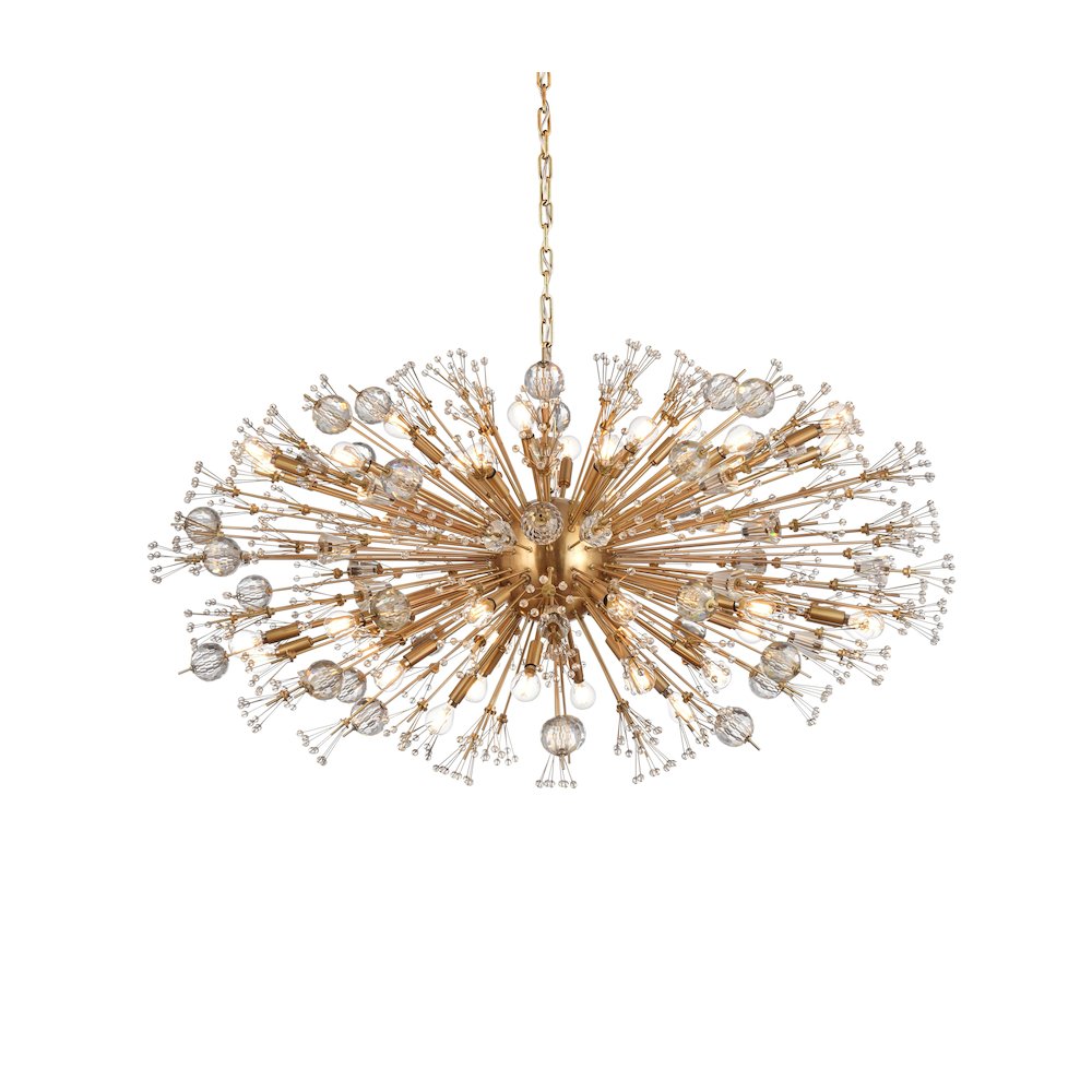 Vera 48 inch crystal starburst oval pendant in gold. Picture 3