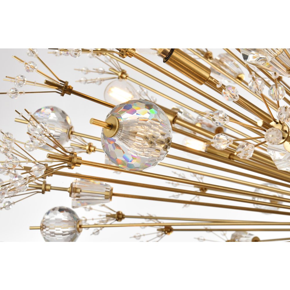 Vera 48 inch crystal starburst oval pendant in gold. Picture 4
