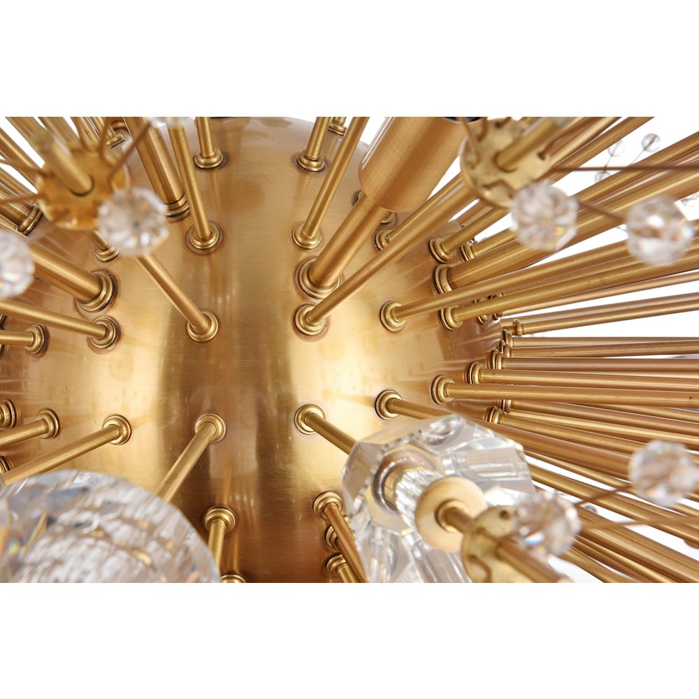 Vera 48 inch crystal starburst oval pendant in gold. Picture 5