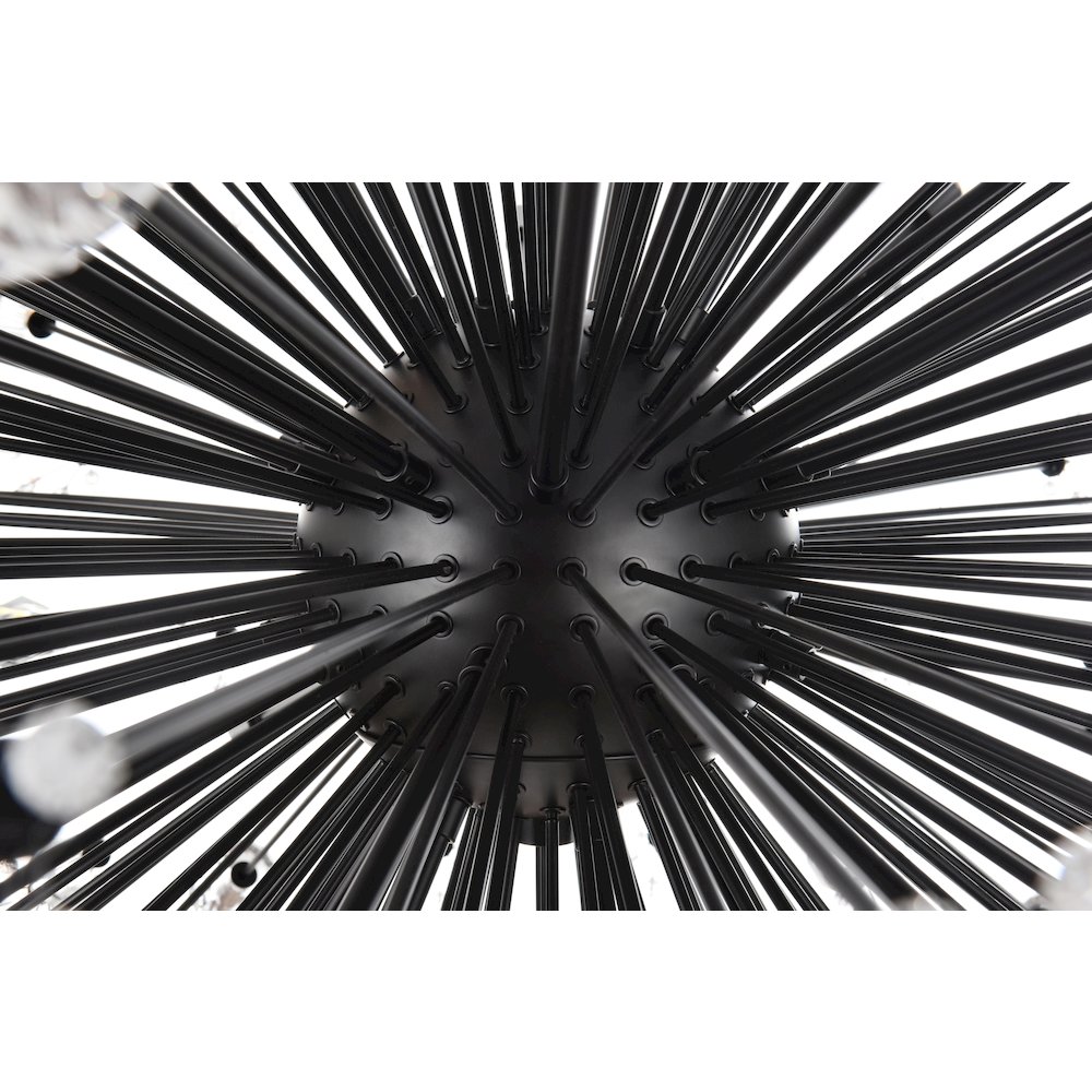 Vera 50 inch crystal starburst round pendant in black. Picture 5