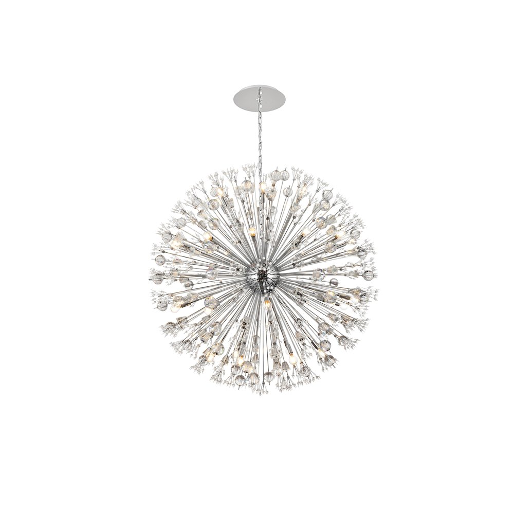 Vera 50 inch crystal starburst round pendant in chrome. Picture 1