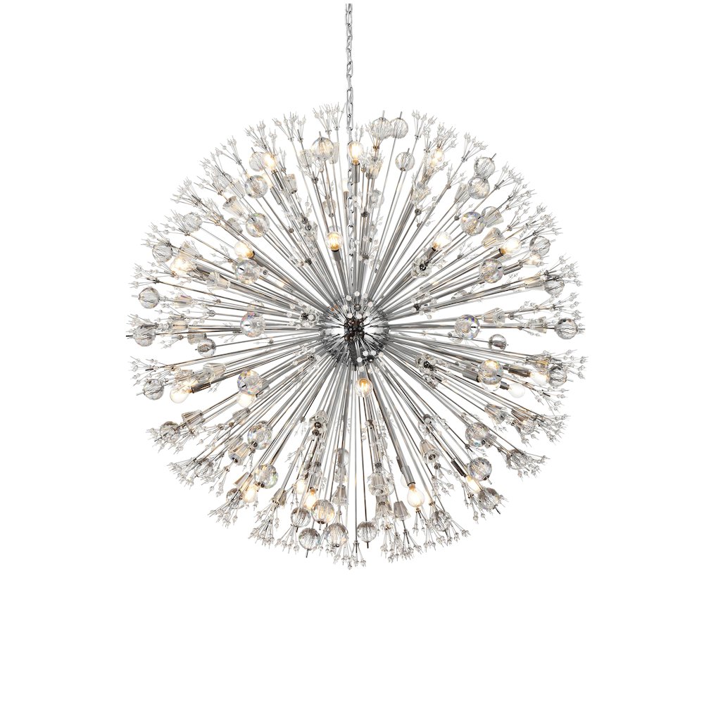 Vera 50 inch crystal starburst round pendant in chrome. Picture 3