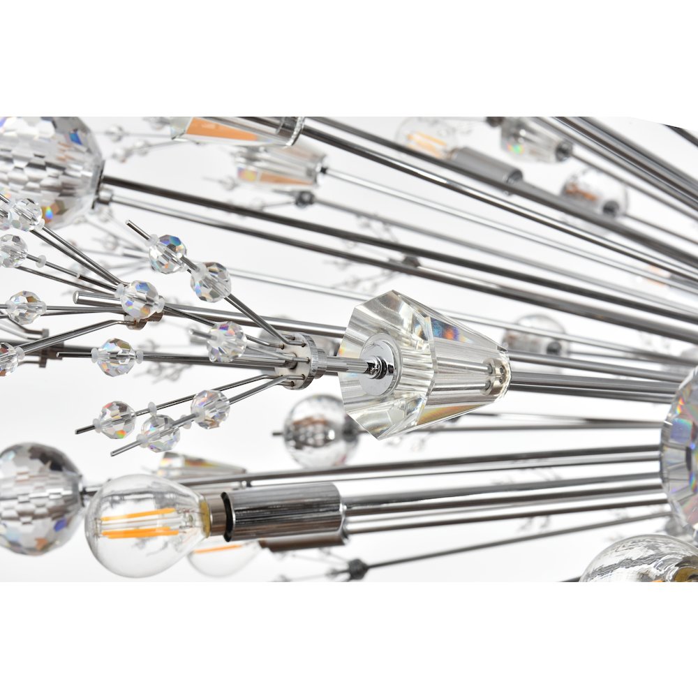 Vera 50 inch crystal starburst round pendant in chrome. Picture 5