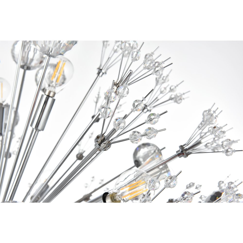 Vera 50 inch crystal starburst round pendant in chrome. Picture 6