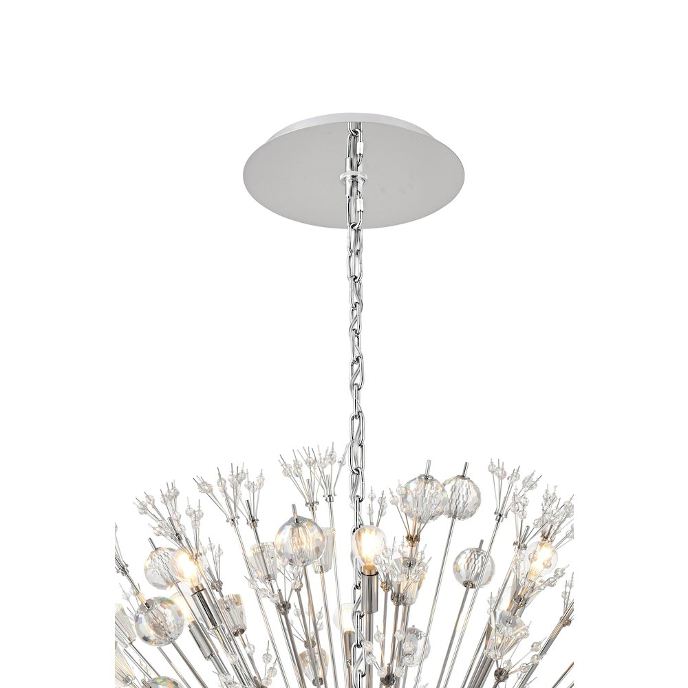 Vera 50 inch crystal starburst round pendant in chrome. Picture 9