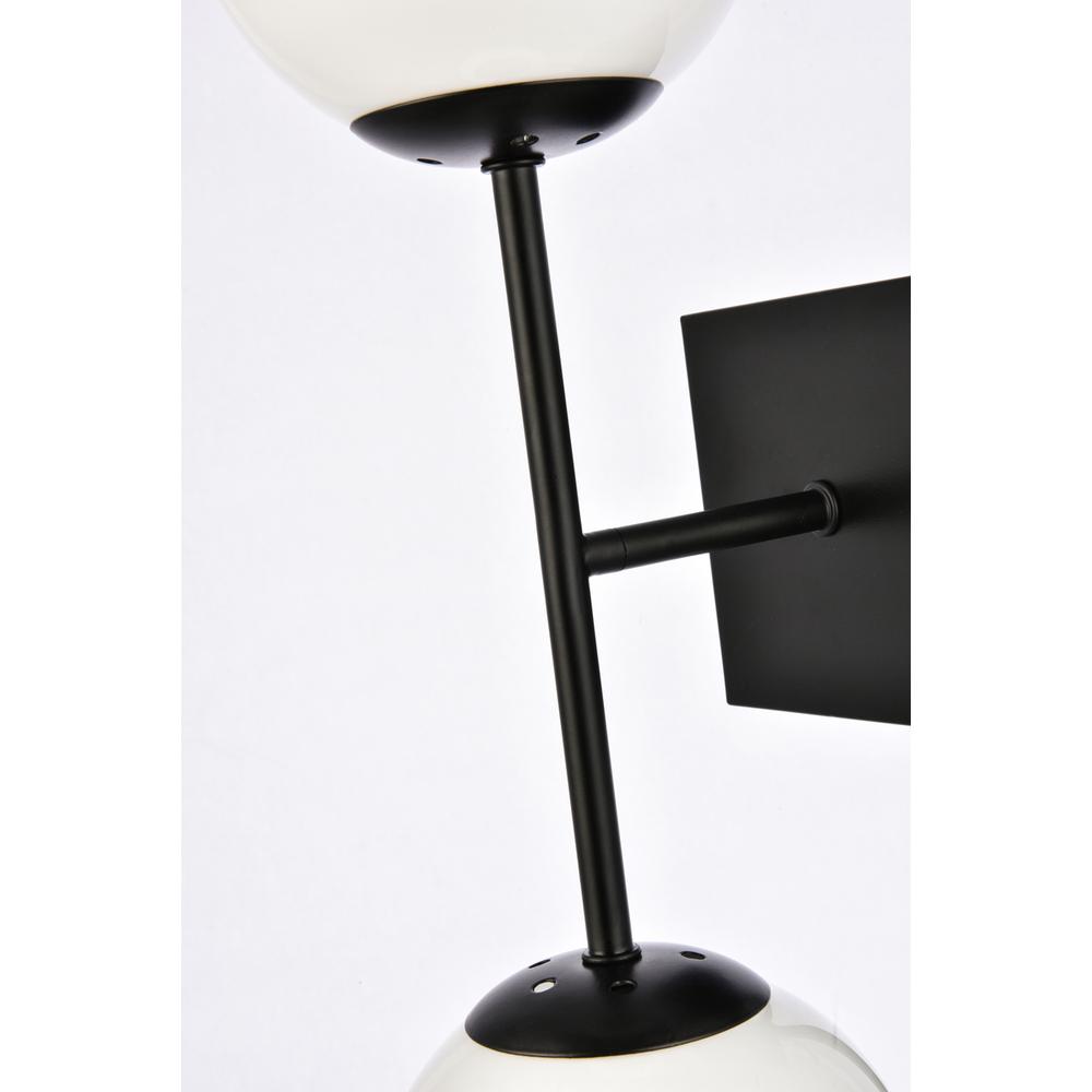 Neri 2 lights black and white glass wall sconce. Picture 6