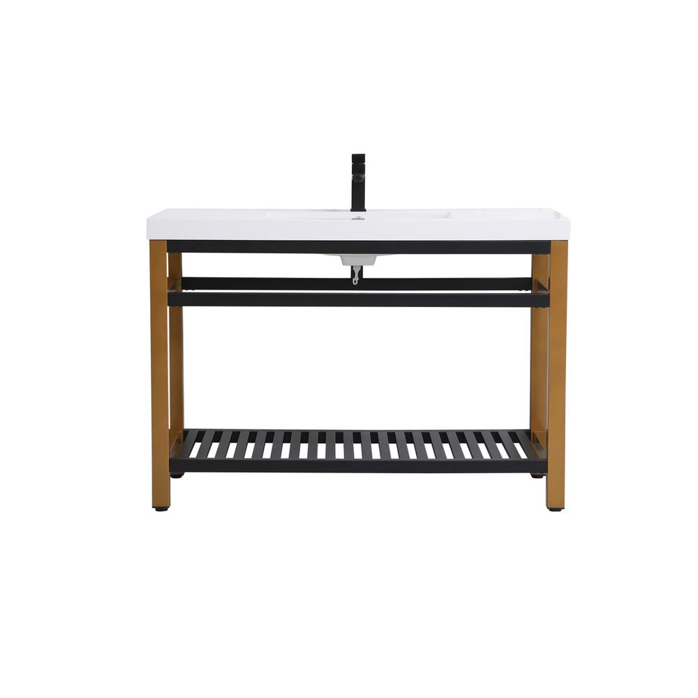 48 inch Single Bathroom Metal Vanity in Golden Black. Picture 1