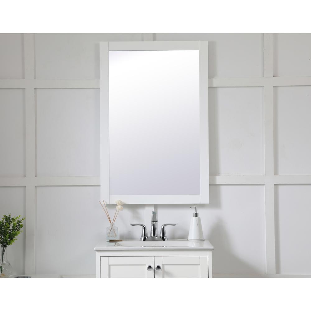 Aqua rectangle vanity mirror 24 inch in White. Picture 9
