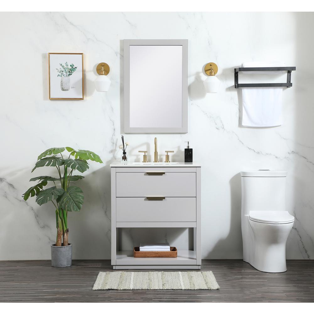 30 inch Single bathroom vanity in grey. Picture 4
