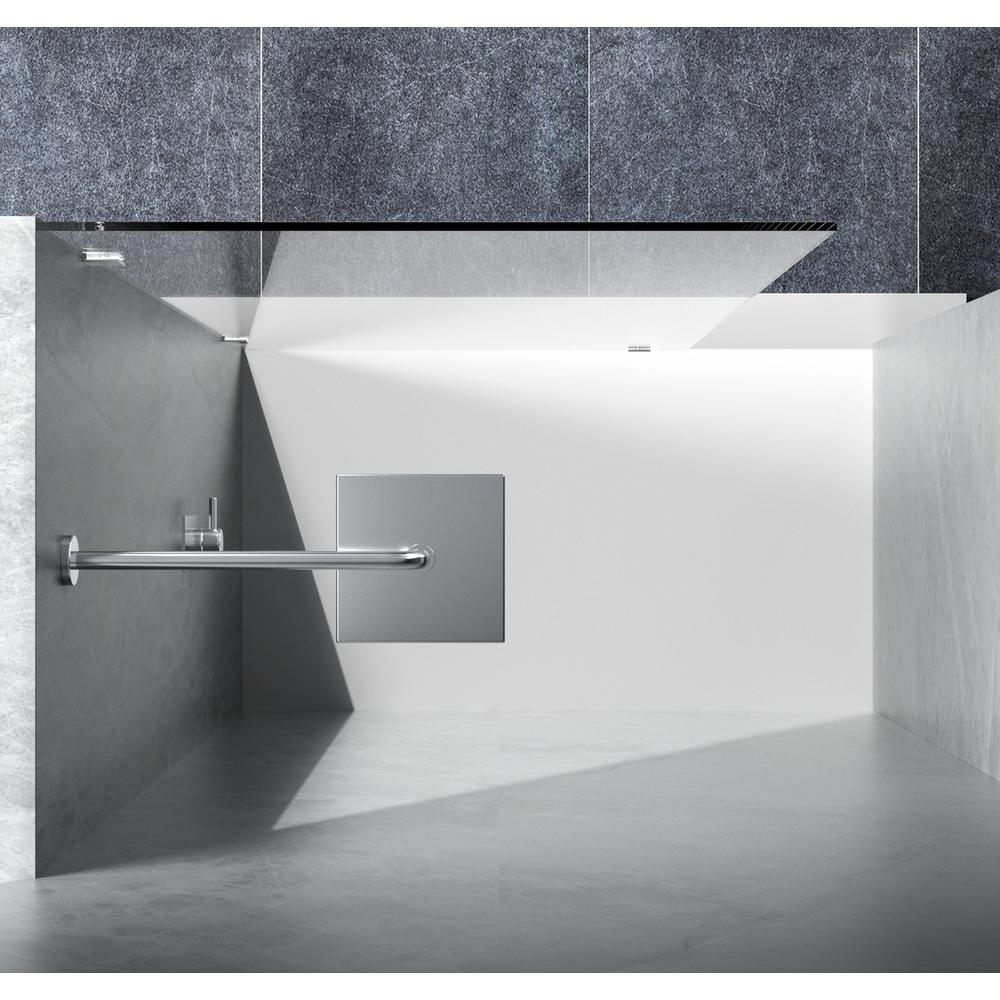 Fixed frameless shower door 35 x 78 Polished Chrome. Picture 4