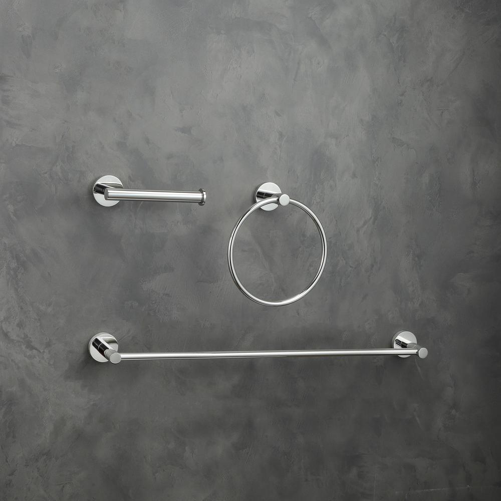 Alma 3-Piece Bathroom Hardware Set in Chrome. Picture 2