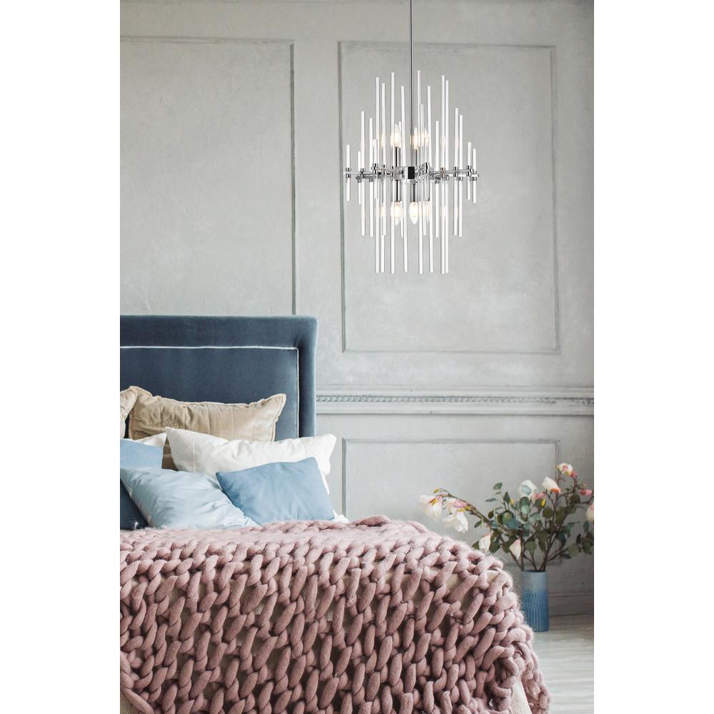 Sienna 17 inch crystal rod pendant in chrome. Picture 9