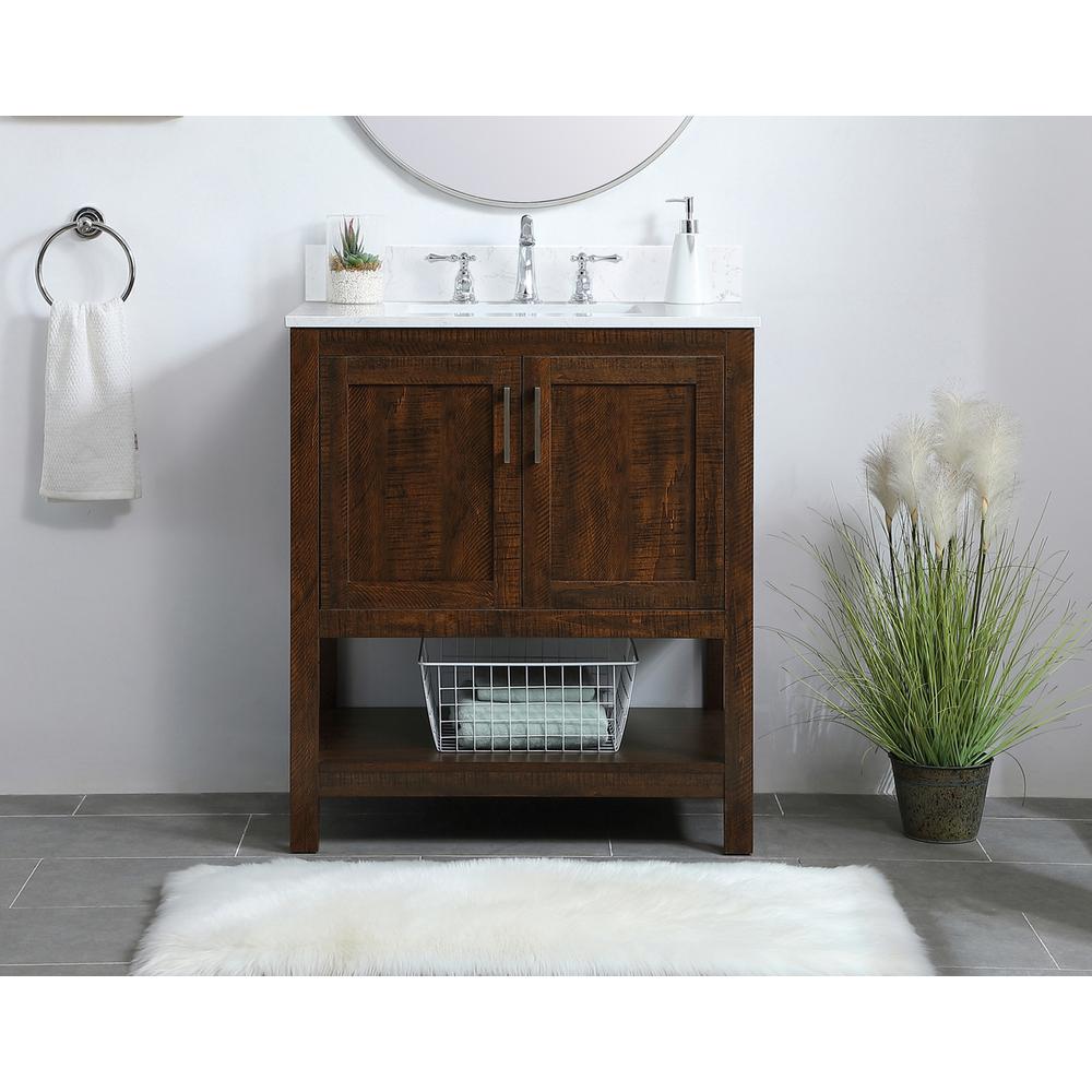 30 inch Single Bathroom Vanity in Espresso with Backsplash. Picture 14