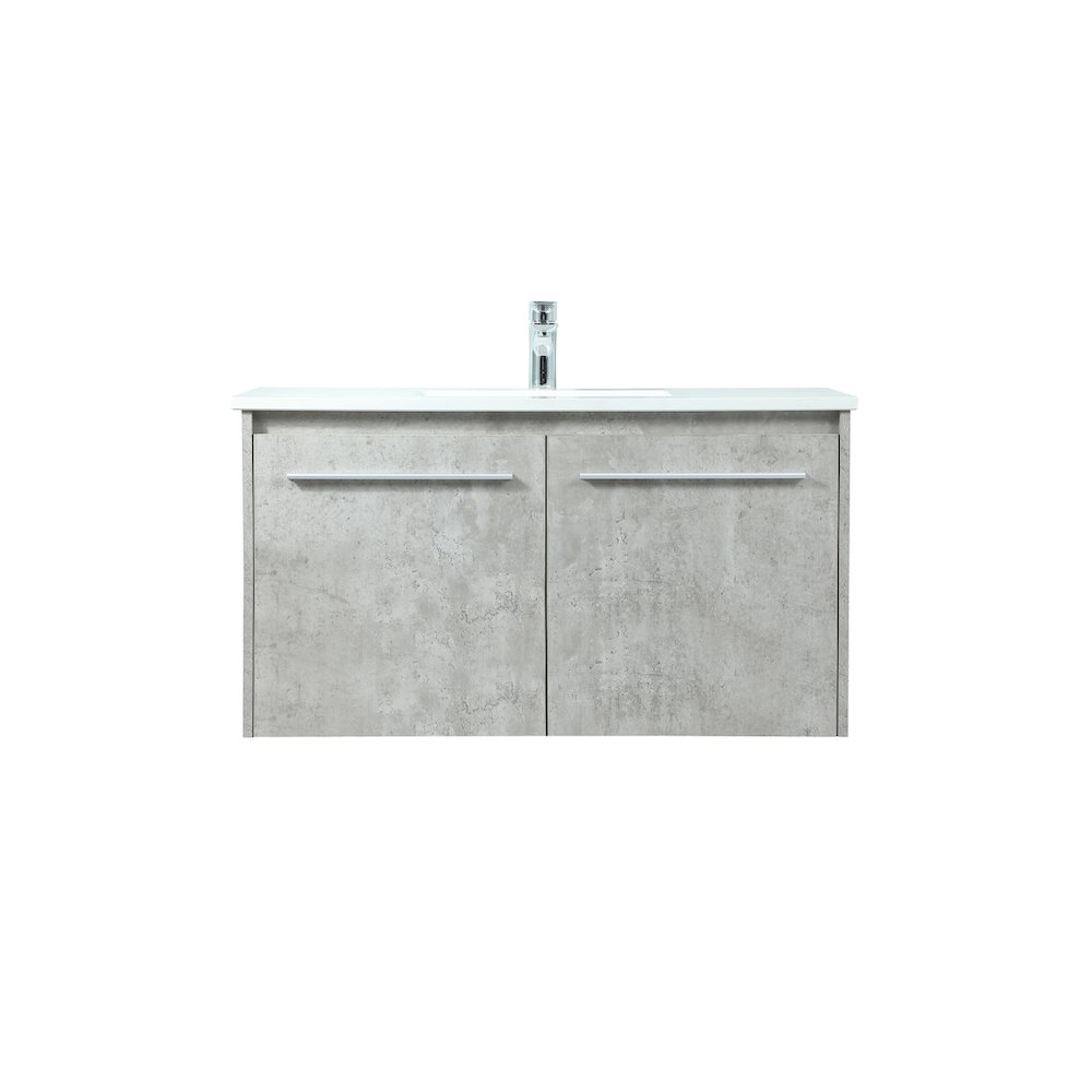 36 Inch Single Bathroom Vanity In Concrete Grey. Picture 1