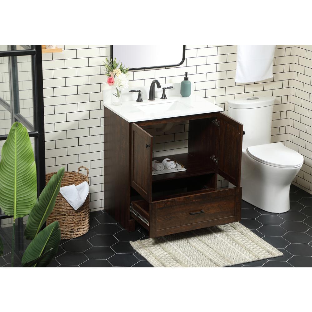 30 inch Single bathroom vanity in expresso with backsplash. Picture 3