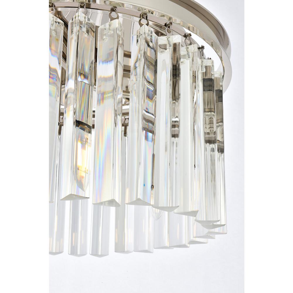 Sydney 3 light polished nickel Pendant Clear Royal Cut Crystal. Picture 5