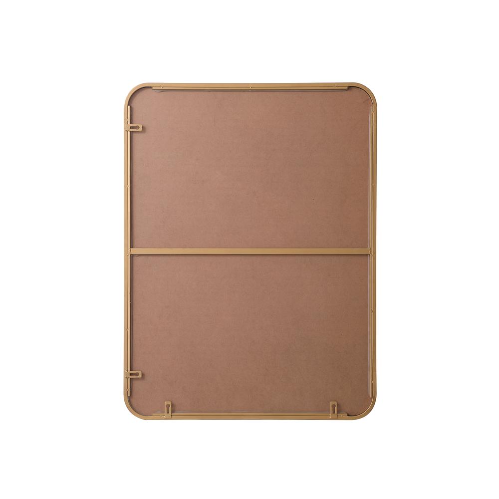 Soft corner metal rectangular mirror 24x32 inch in Brass. Picture 8