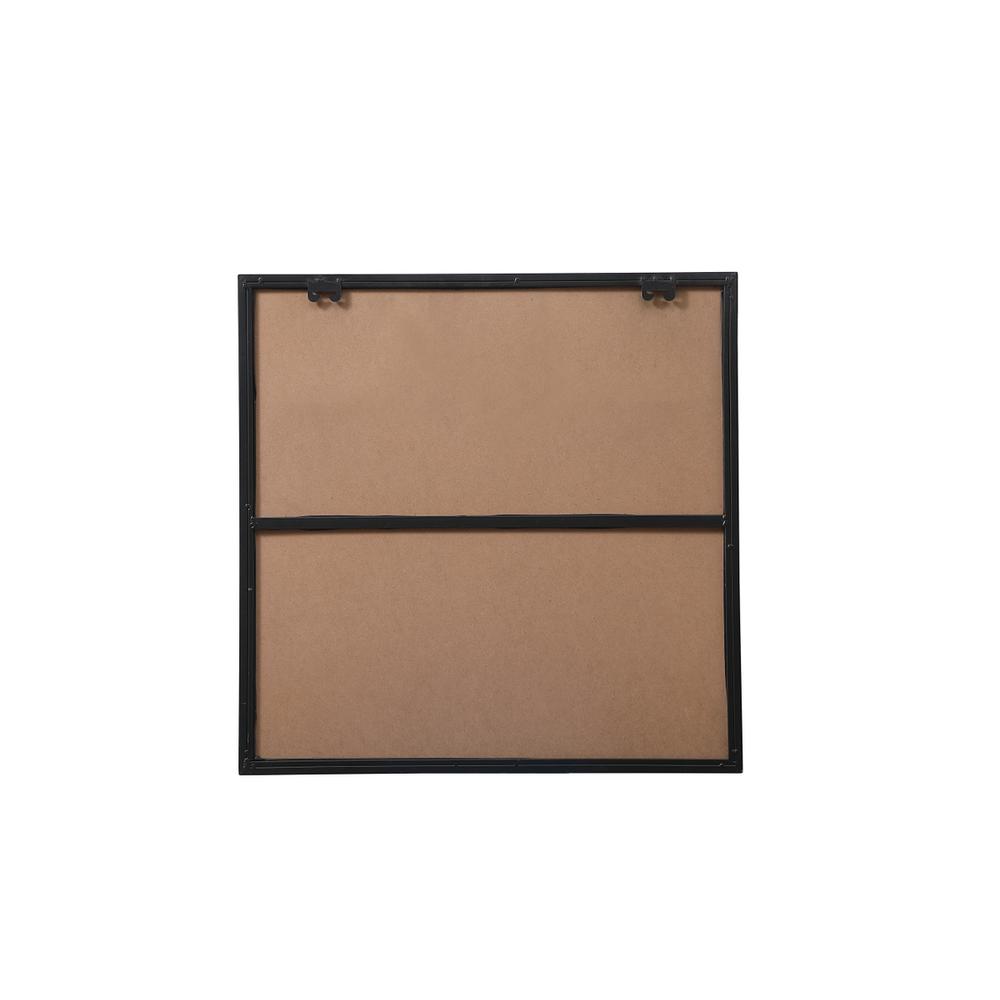Metal Frame Square Mirror 24 inch in Black. Picture 8