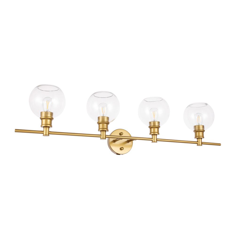 Collier 4 light Brass and Clear glass Wall sconce. Picture 4