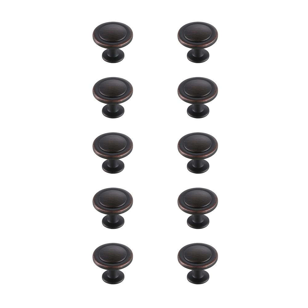 Logyn 1.3" Diameter Oil-rubbed Bronze Mushroom Knob Multipack (Set of 10). Picture 1