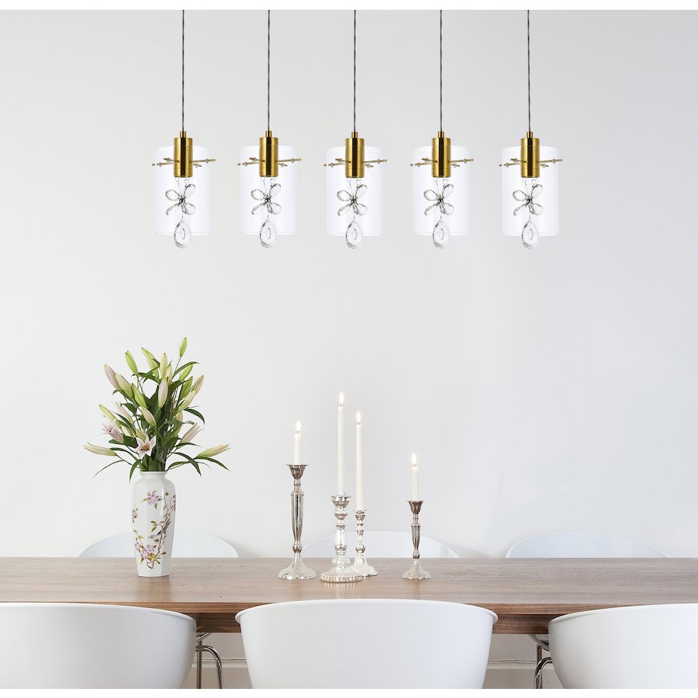 Hana 5 Lights Gold Pendant. Picture 7