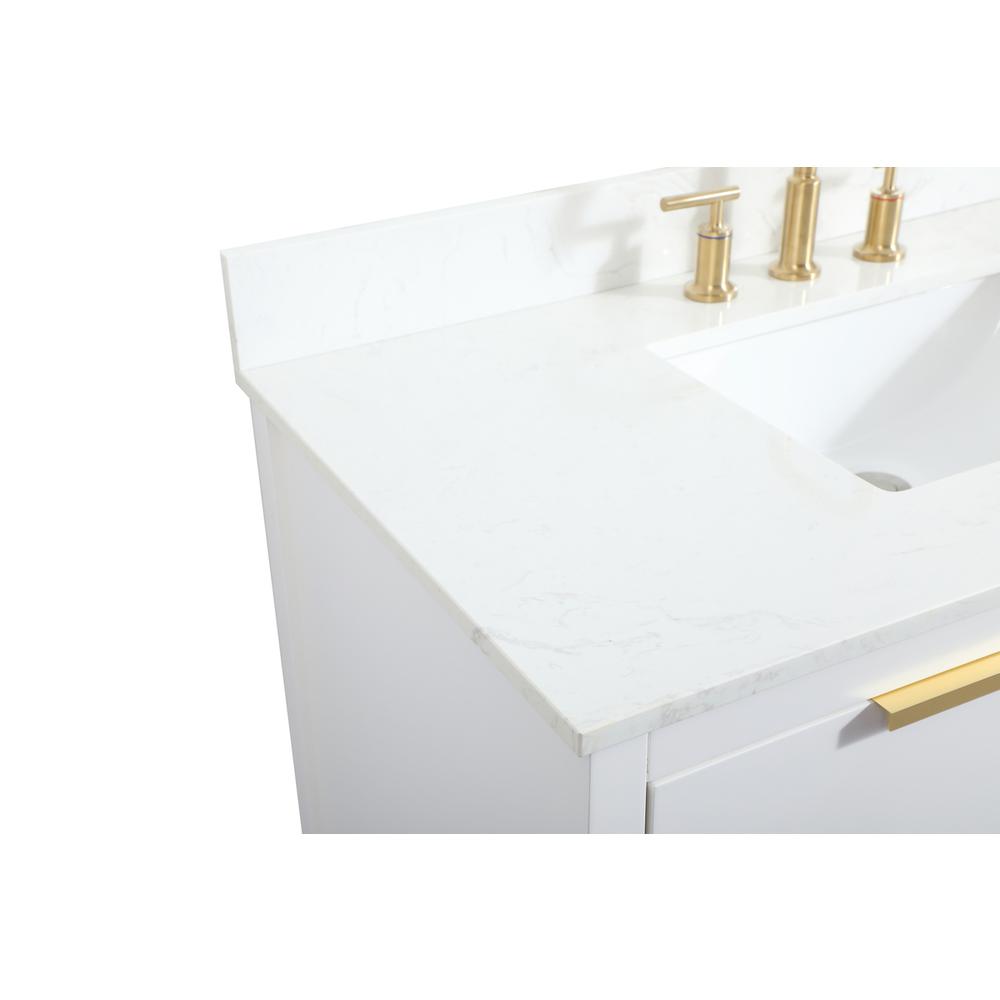 42 inch Single bathroom vanity in white with backsplash. Picture 11