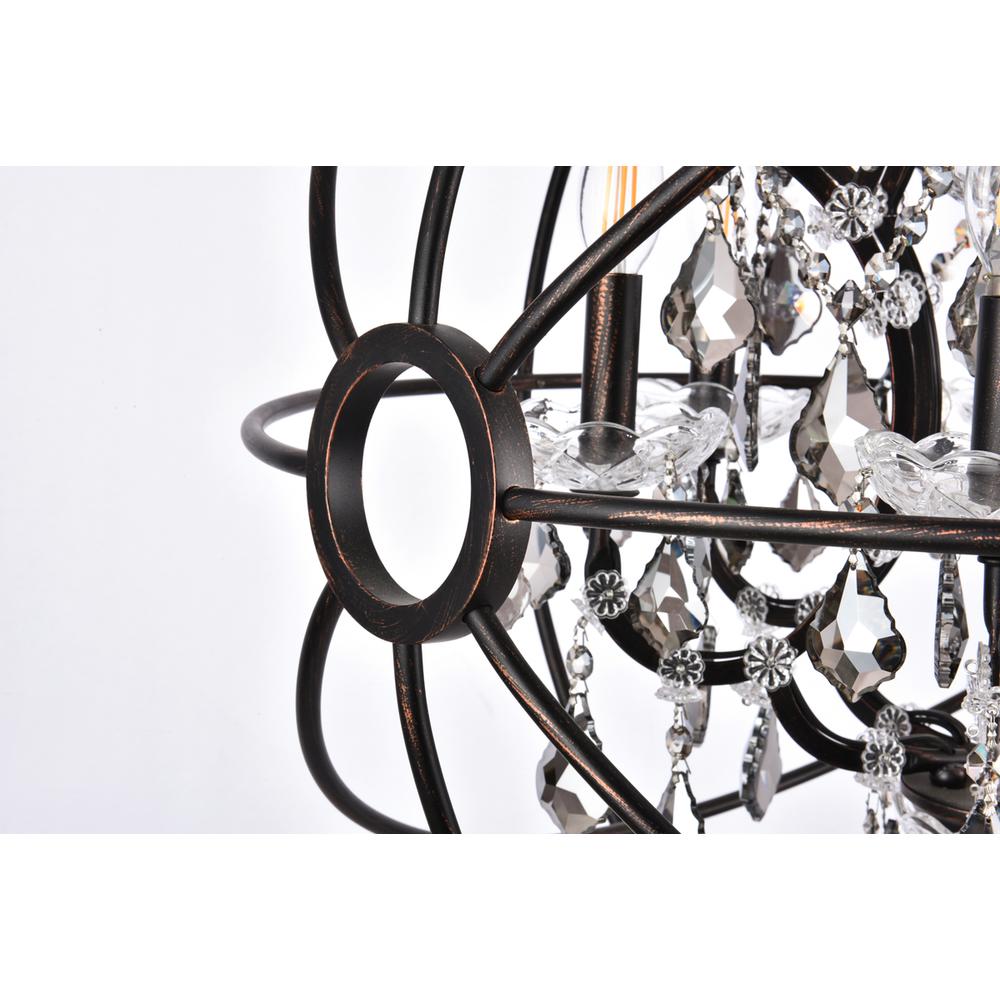 Geneva 6 light Dark Bronze Chandelier Silver Shade (Grey) Royal Cut crystal. Picture 3