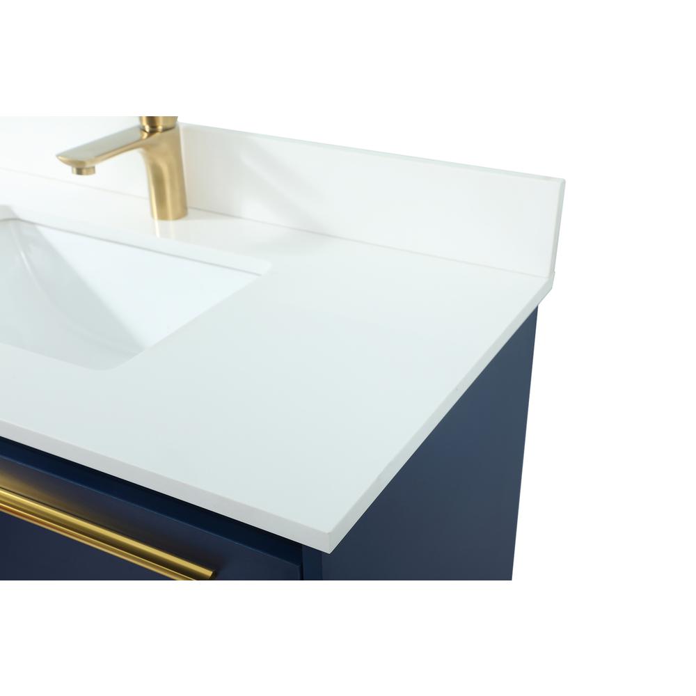 36 inch Single bathroom vanity in blue with backsplash. Picture 11
