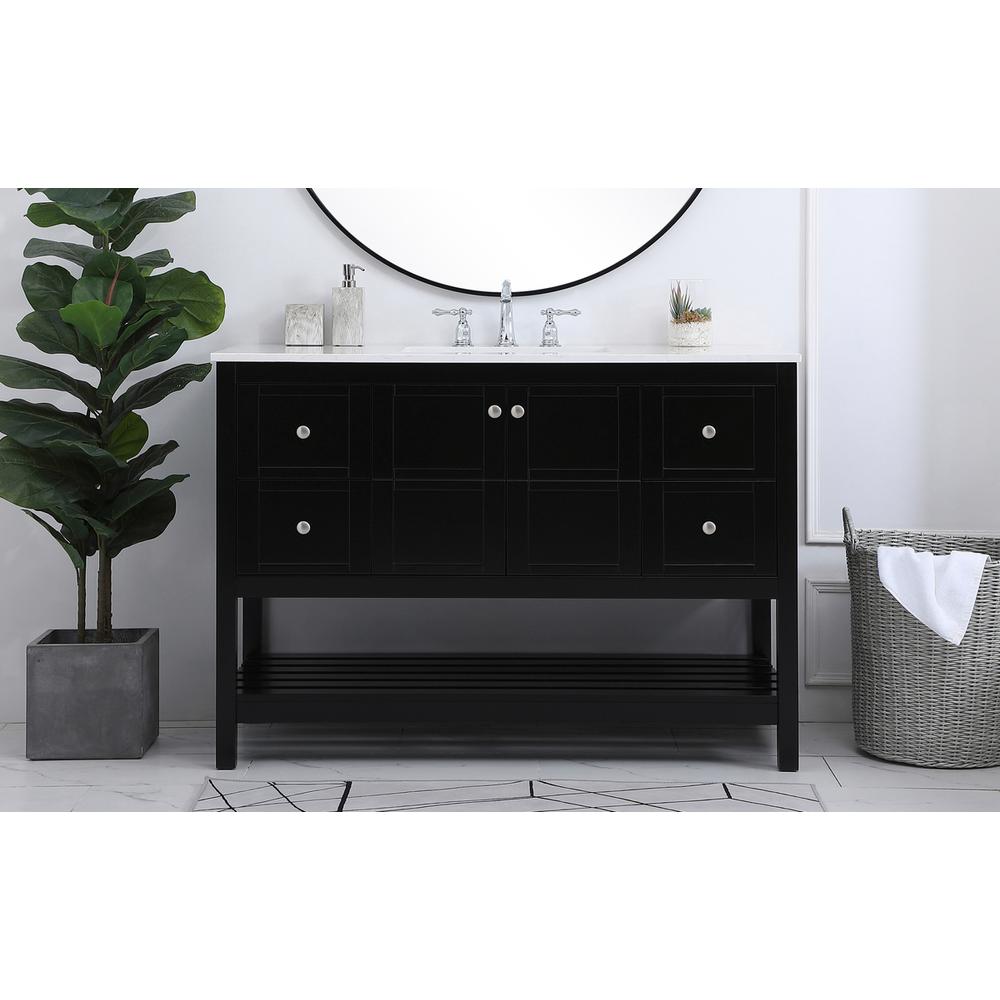 48 inch Single Bathroom Vanity in Black. Picture 14
