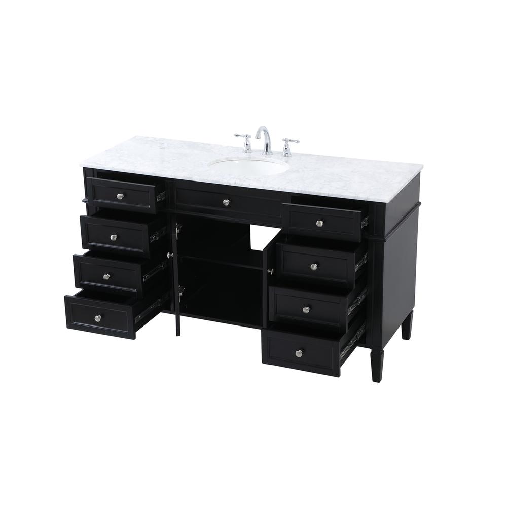 60 inch Single bathroom vanity in black. Picture 9