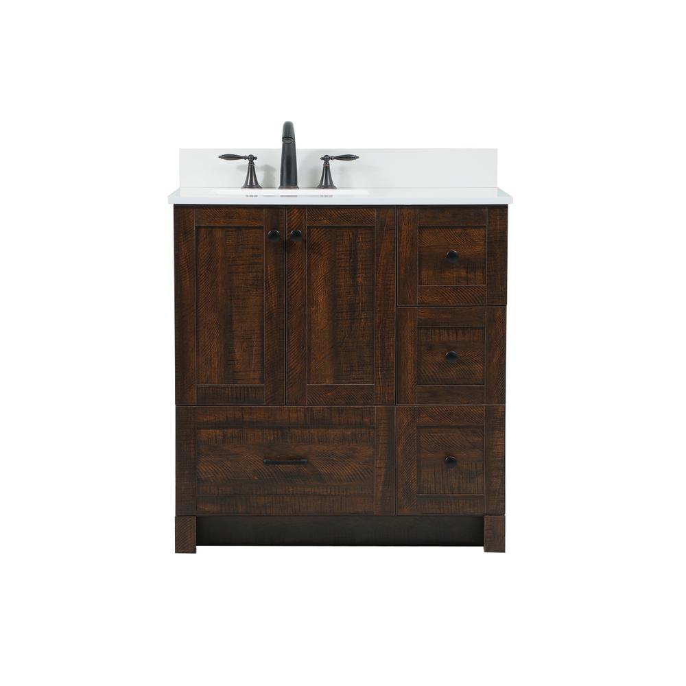 32 inch Single bathroom vanity in expresso with backsplash. Picture 1