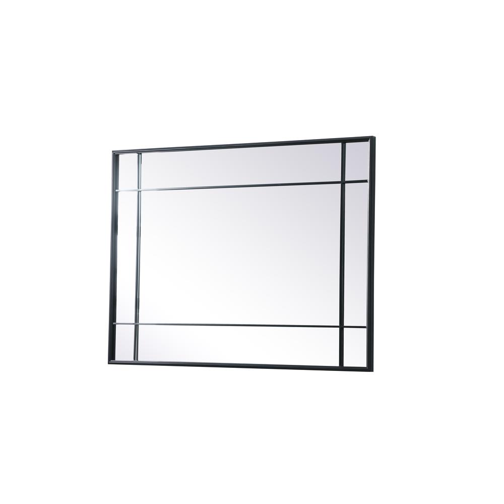 French Panel Wall Mirror 30x40 Inch In Black. Picture 7