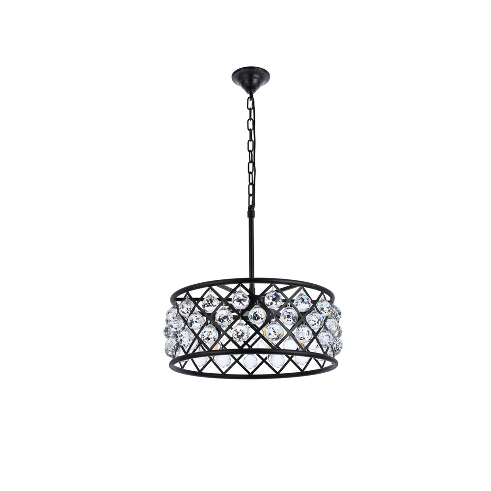 Madison 5 light Matte Black Chandelier Clear Royal Cut Crystal. Picture 4