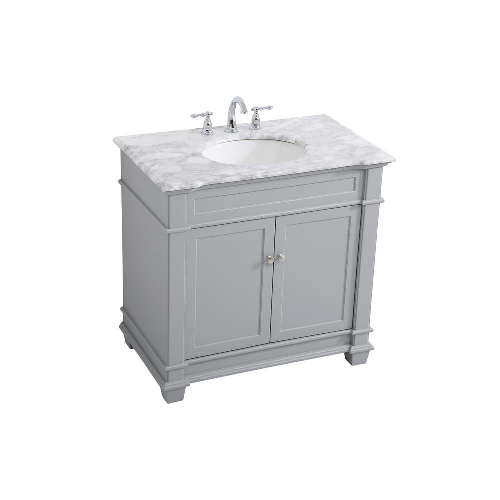 36 inch Single Bathroom Vanity set in Grey. Picture 8