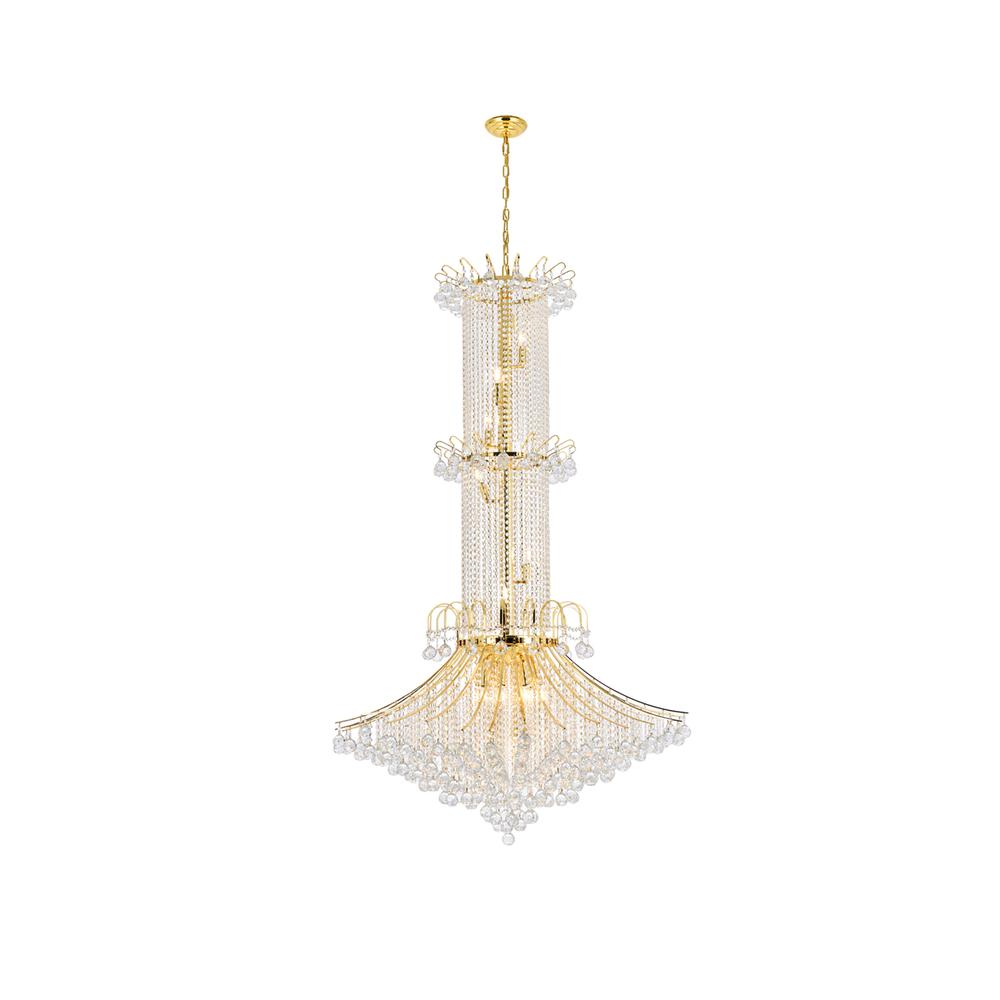 Toureg 20 light Gold Chandelier Clear Royal Cut Crystal. Picture 1