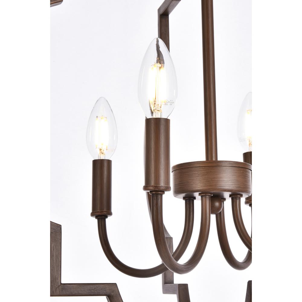 Sandara 4 lights pendant in weathered oak. Picture 5