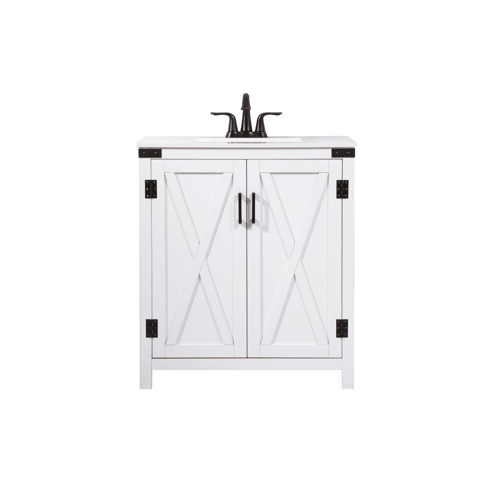 30 inch Single bathroom vanity in white. Picture 1