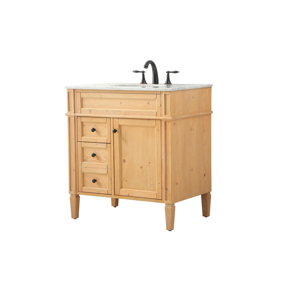 32 inch Single bathroom vanity in natural wood. Picture 7