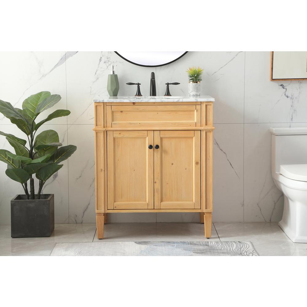 30 inch Single bathroom vanity in natural wood. Picture 14