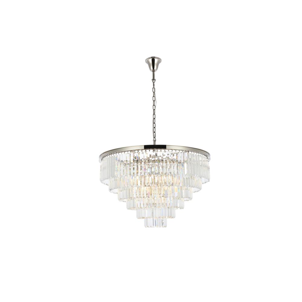 Sydney 33 light polished nickel Chandelier Clear Royal Cut Crystal. Picture 1