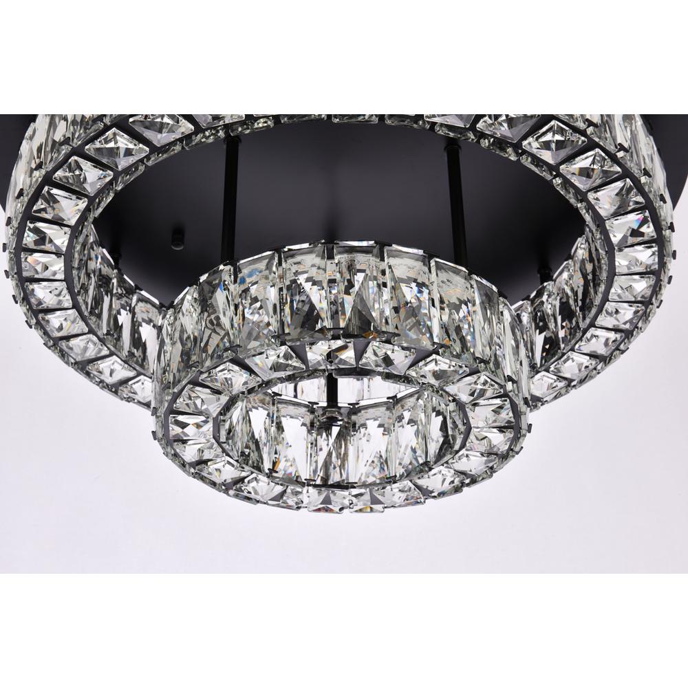 Monroe 22 inch LED double flush mount in black. Picture 4