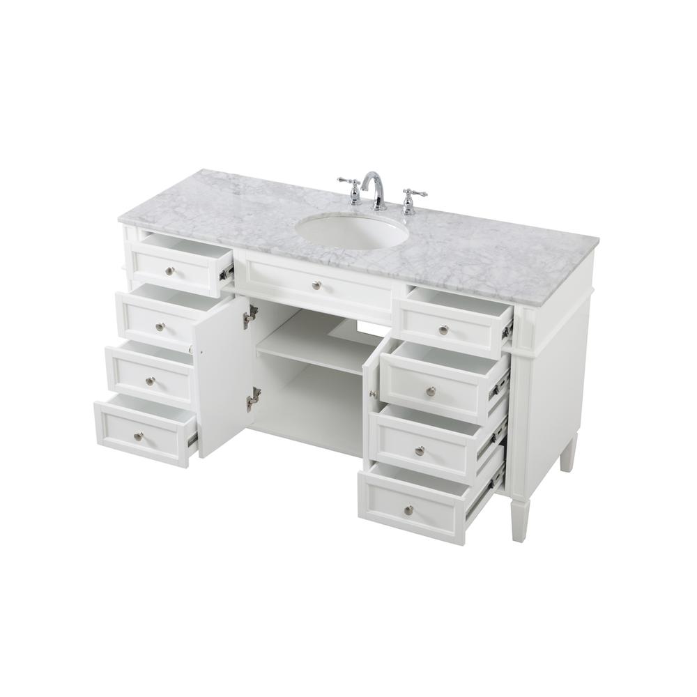 60 inch Single bathroom vanity in white. Picture 9