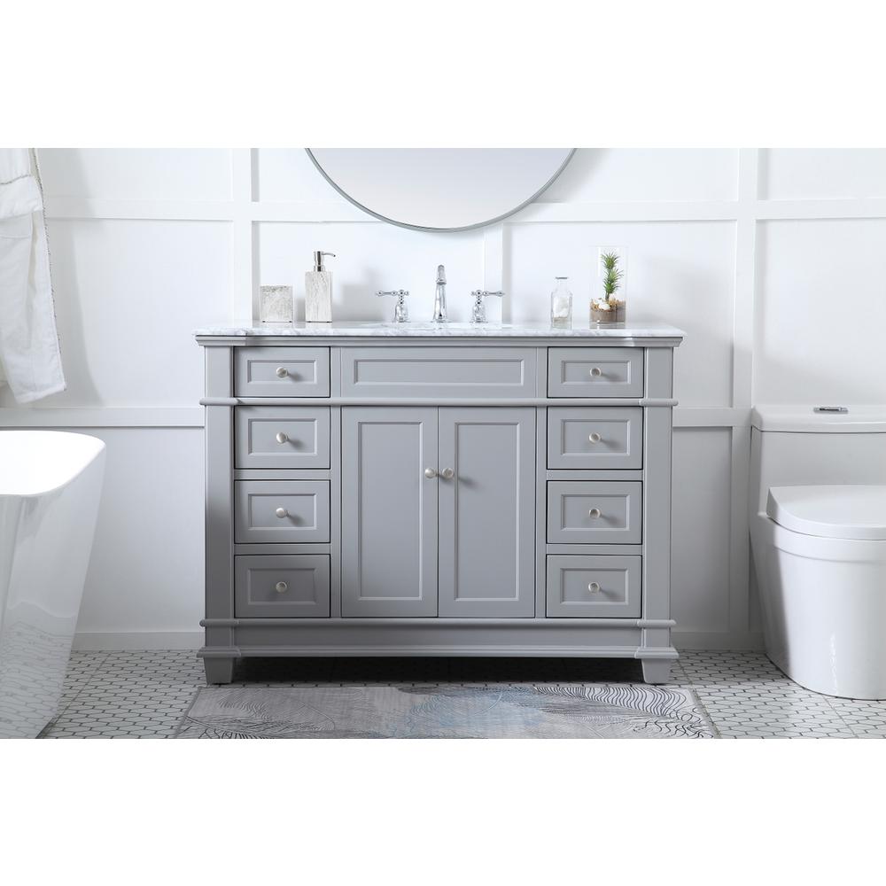 48 inch Single Bathroom Vanity set in Grey. Picture 14