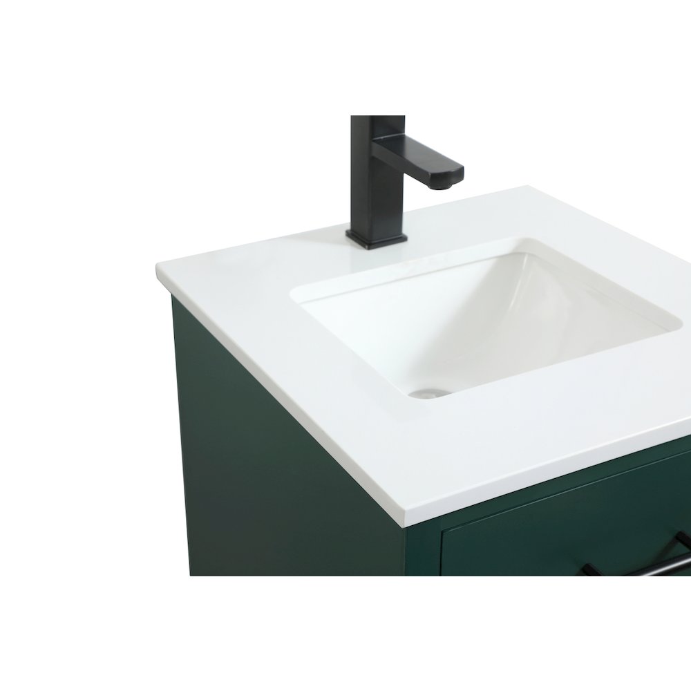 18 Inch Single Bathroom Vanity In Green. Picture 15