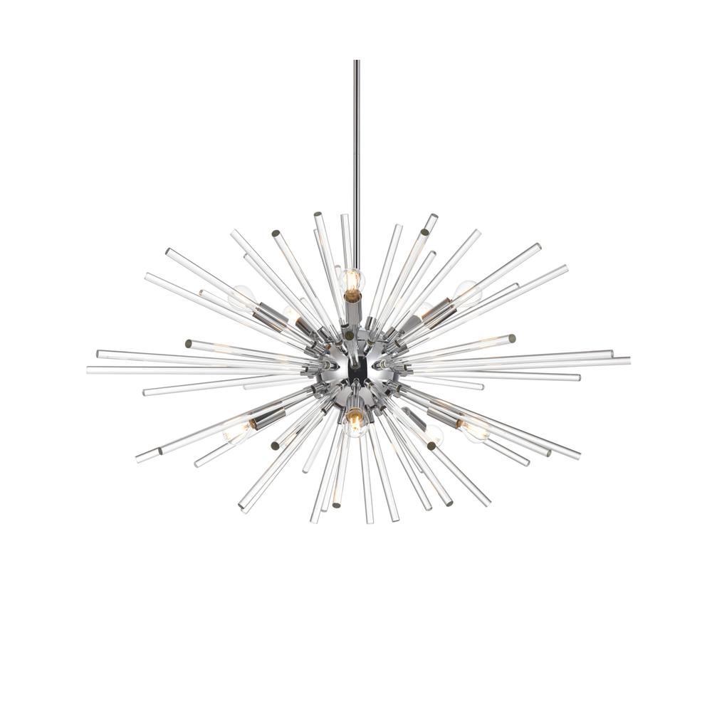Sienna 32 inch crystal rod pendant in chrome. Picture 2