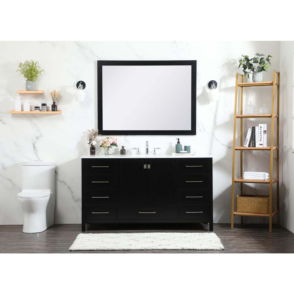60 inch Single bathroom vanity in black. Picture 4