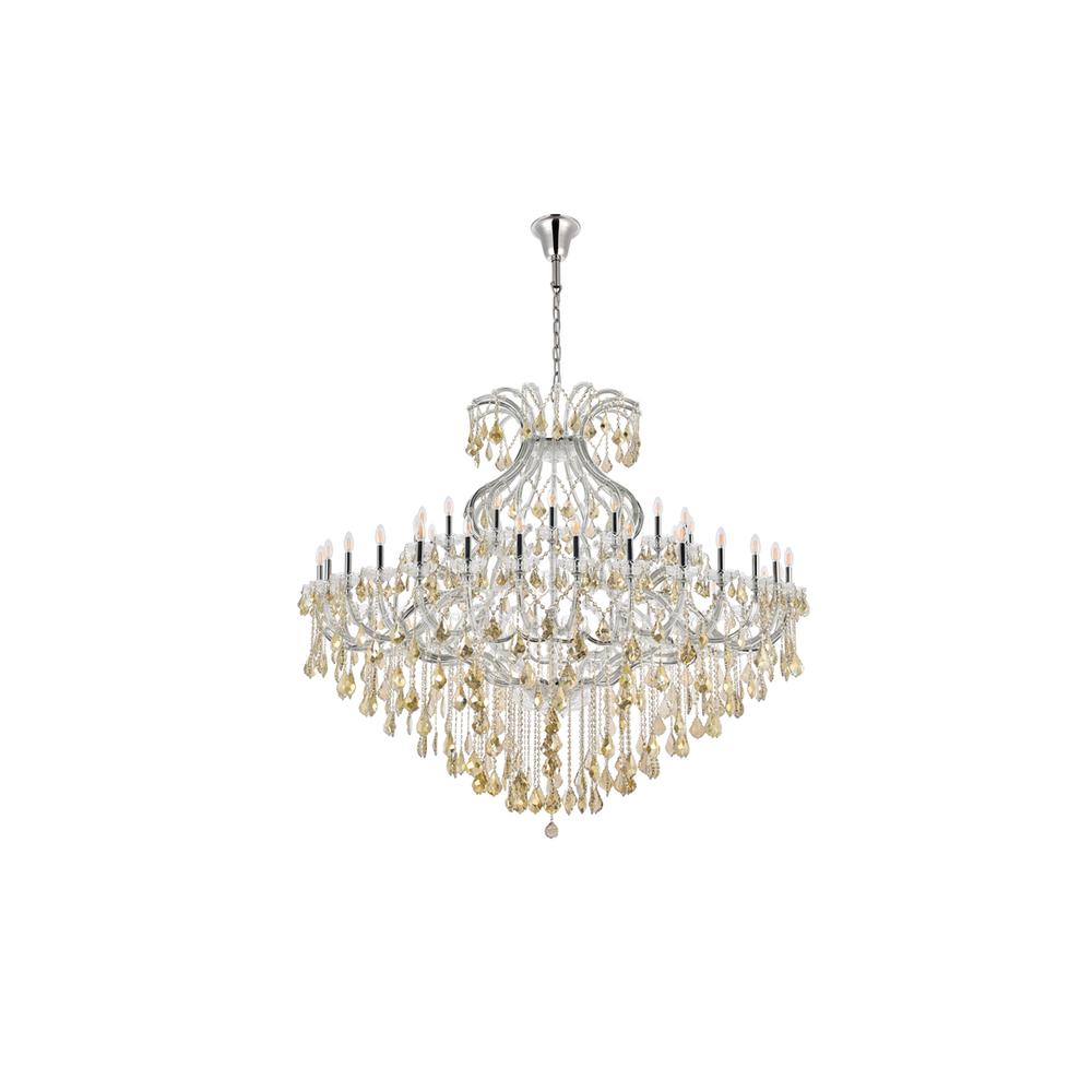 Maria Theresa 49 light Chrome Chandelier Golden Teak (Smoky) Royal Cut Crystal. Picture 6